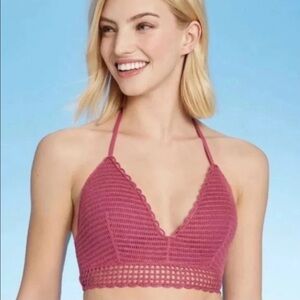 Pink crochet Bathing Suit top